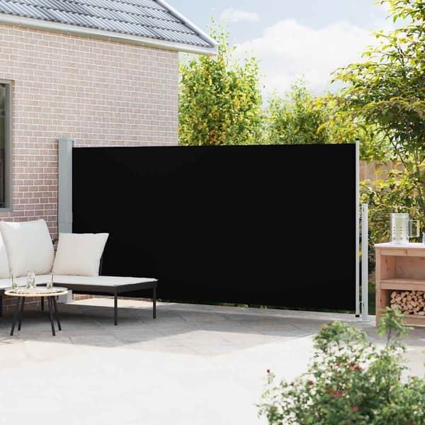Infällbar sidomarkis 180x500 cm svart