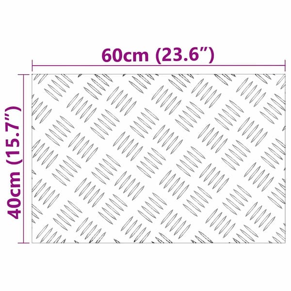 Trappsteg Rektangulär 4 pcs Silver 60 x 40 cm Aluminium