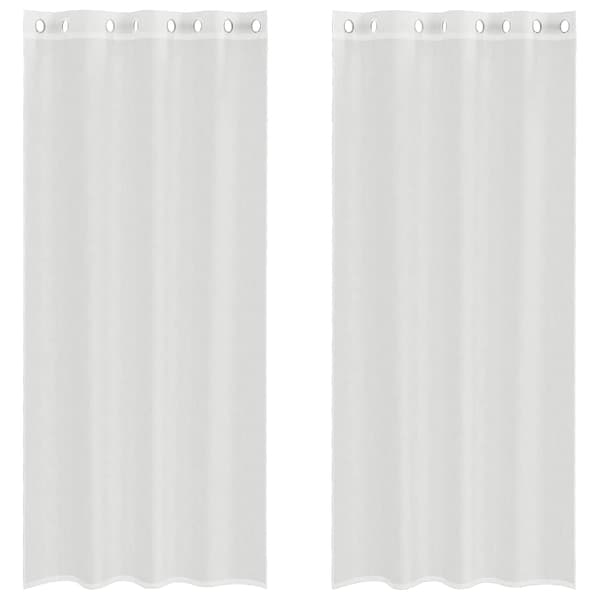Voile gardiner med genomföringar 2 st vit