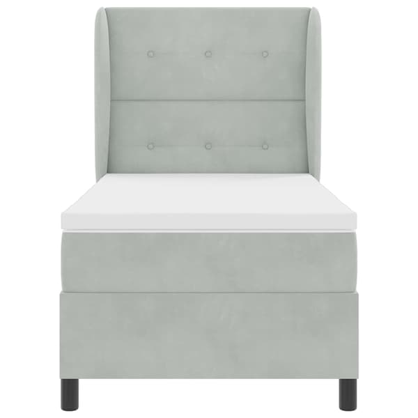 Bäddfjäder med madrass Ljusgrå 200 x 100 cm Polyester