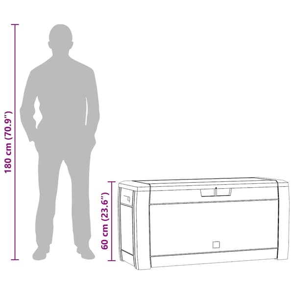 Dynbox brun 119x48x60 cm polypropen