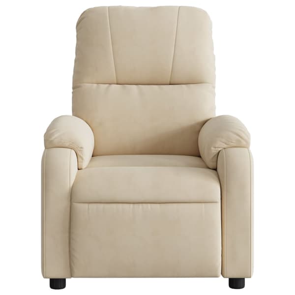Reclinerfåtölj gräddvit mikrofibertyg