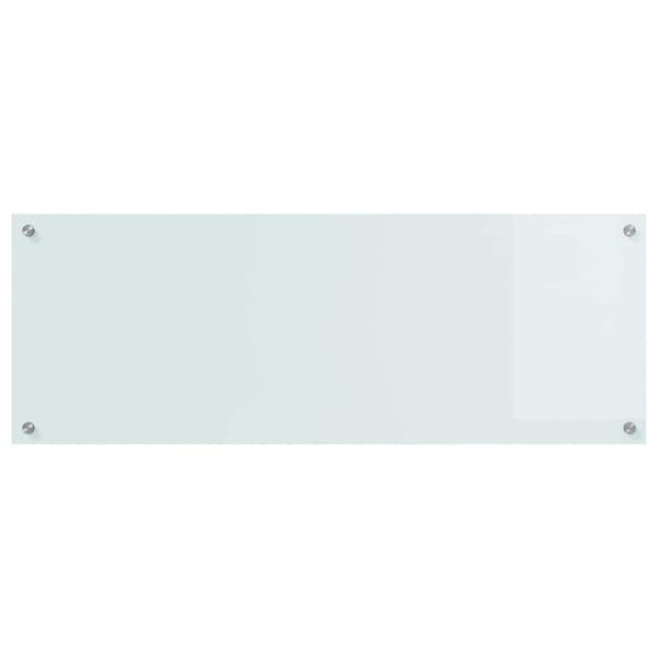 Köksskydd 2 pcs Vit 110 x 40 cm härdat glas