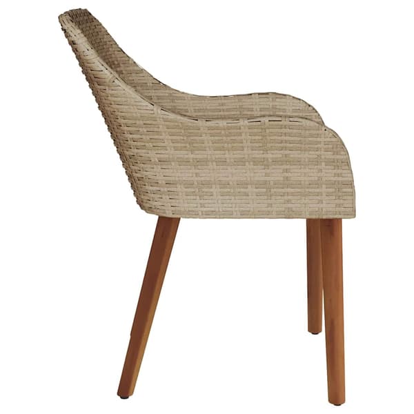 Trädgård Stol 2 st Beige konstrotting