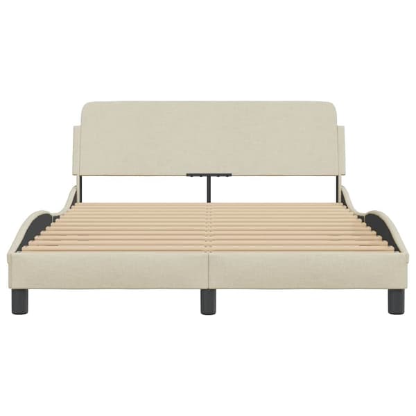 Bed Frame "Dover" Cream 140x200 cm Fabric