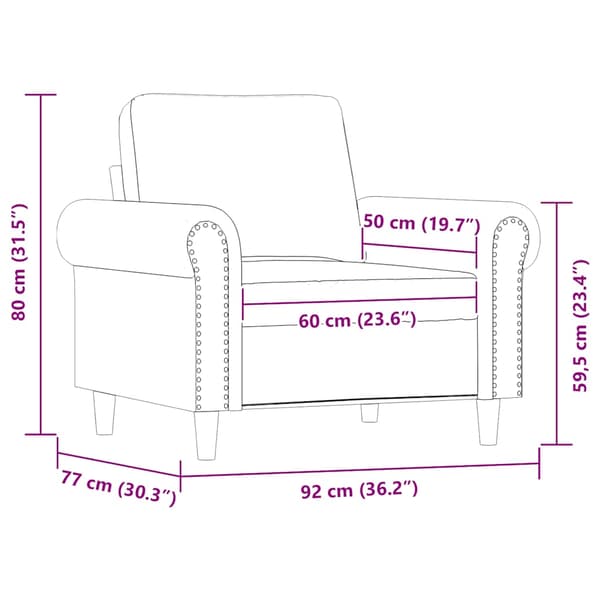 Fåtölj svart 60 cm konstläder