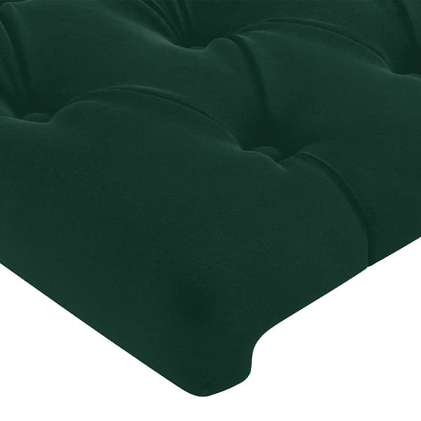Sänggavel mörkgrön 200x7x118/128 cm sammet