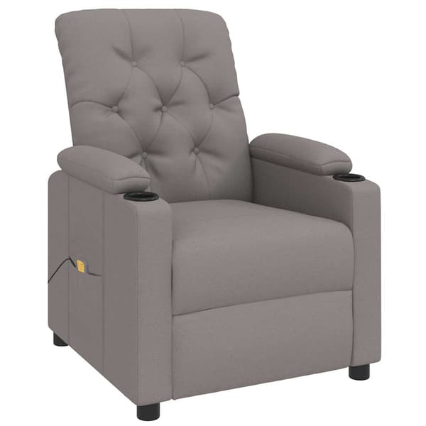 Massagefåtölj taupe tyg