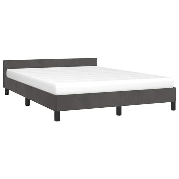 Sängram utan madrass mörkgrå 140x190 cm sammet