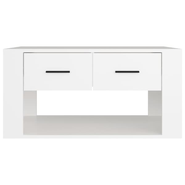 Soffbord vit 80x50x40 cm konstruerat trä