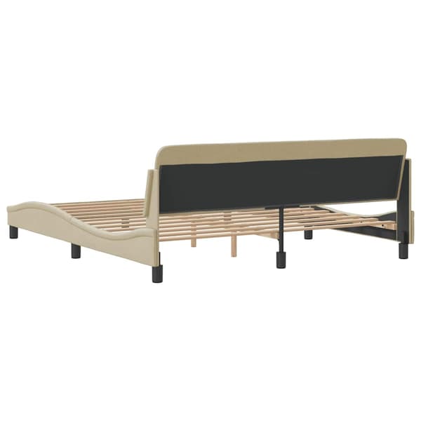 Bed Frame "Dover" Cream 160x200 cm Fabric