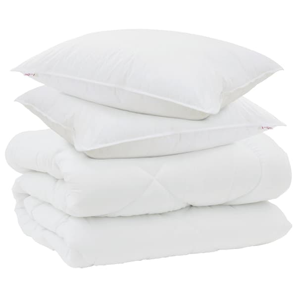 Vinter Täcke med kudde 3 pcs Vit Mikrofiber
