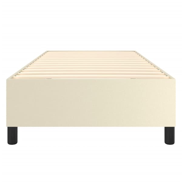 Boxspring-sängram gräddvit 80x200 cm konstläder