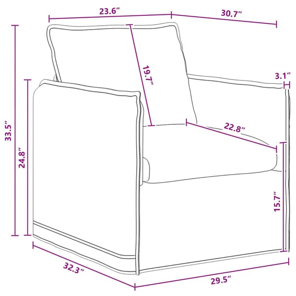 Soffa Mörkgrå 75 x 82 x 85 cm tyg