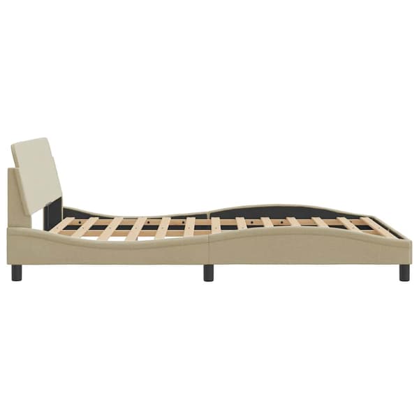 Bed Frame "Dover" Cream 140x190 cm Fabric