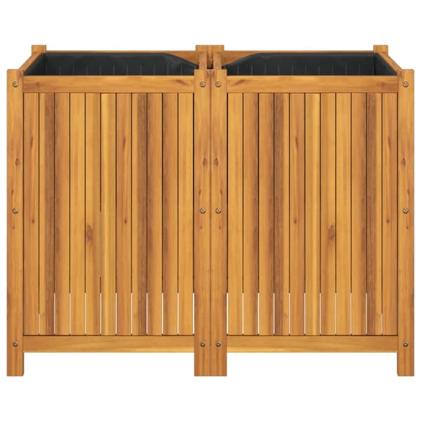 Odlingslåda med foder 100x50x75 cm massivt akaciaträ