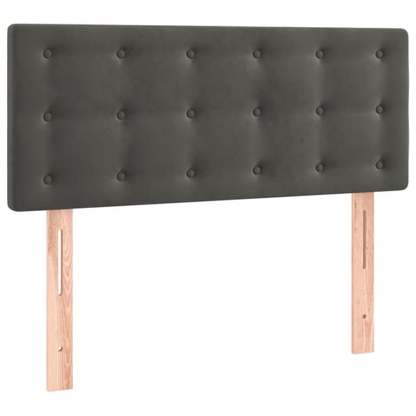 Ramsäng med madrass mörkgrå 120x200 cm sammet