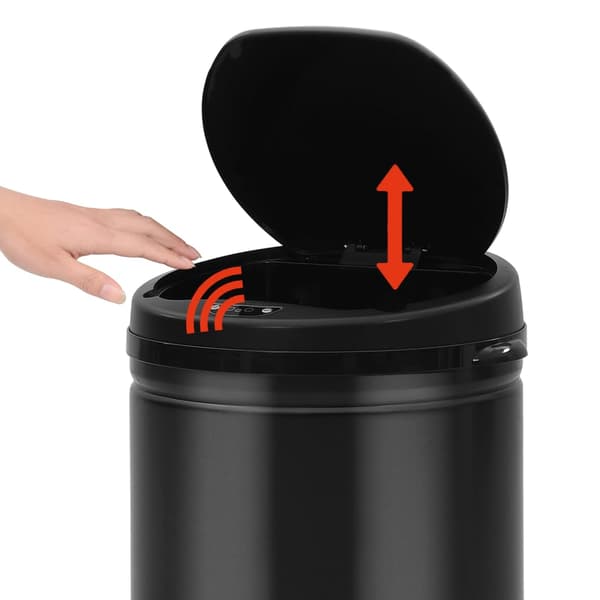 Soptunna med automatisk sensor 50 L kolstål svart