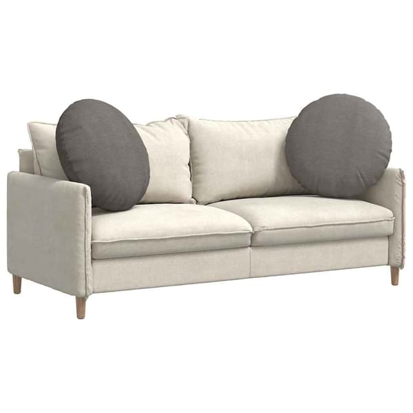 Sittkuddar 2 pcs Ljusgrå Ø60 x 21 cm Kordread tyg