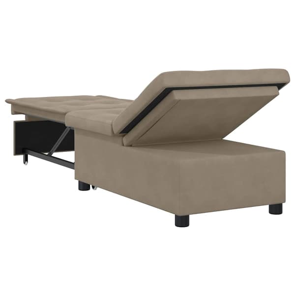 Pull Out Sofa Bed Taupe 194 x 67 x 82 cm Mikrofiber