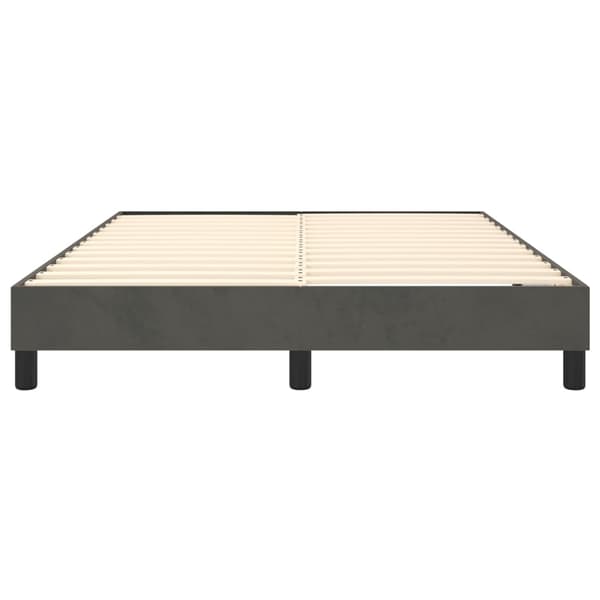 Boxspring-sängram mörkgrå 140x200 cm sammet