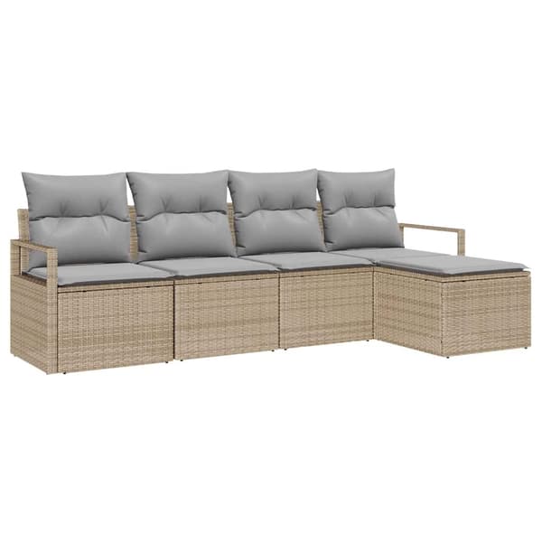 Soffset med kudde 5 pcs Beige konstrotting