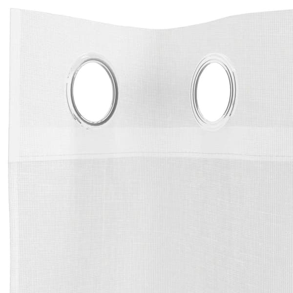 Voile gardiner med genomföringar 2 st vit