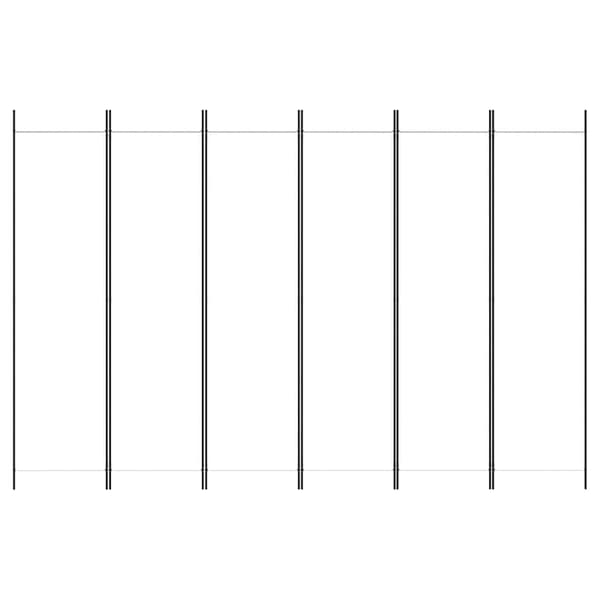 Rumsavdelare 6 paneler vit 300x200 cm tyg