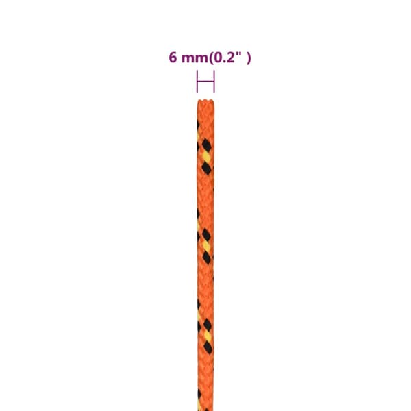 Båtlina orange 6 mm 250 m polypropylen