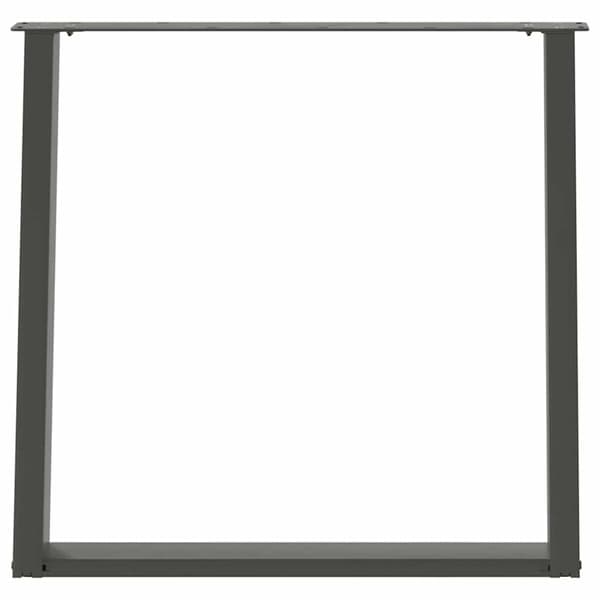 Matbordsben U-formade 2 st antracit 70x(72-73) cm stål