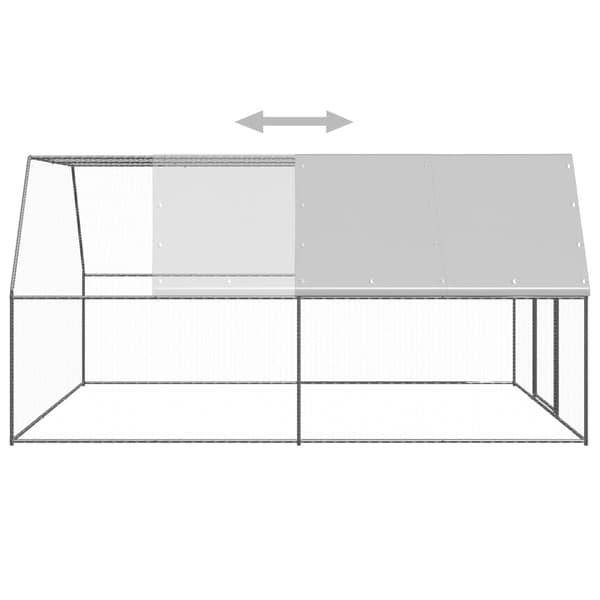 Hönsbur för utomhusbruk 3x4x2 m galvaniserat stål