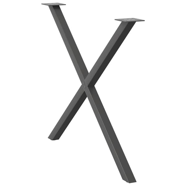 Matbordsben X-formade 2 st antracit 90x(72-73) cm stål