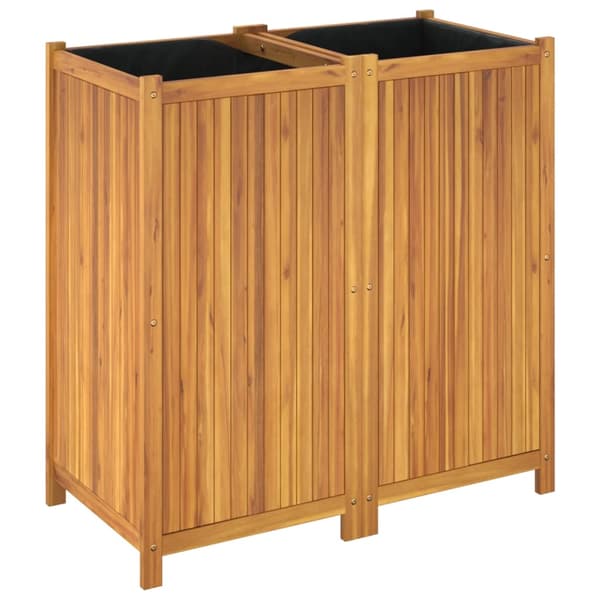 Odlingslåda med foder 100x50x100 cm massivt akaciaträ