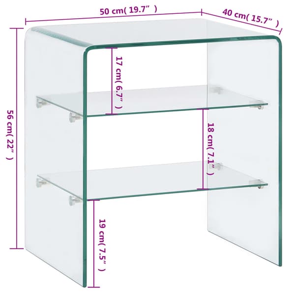 Soffbord 50x40x56 cm härdat glas