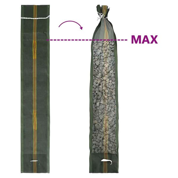 Sandsäckar 10 st mörkgrön 103x25 cm HDPE