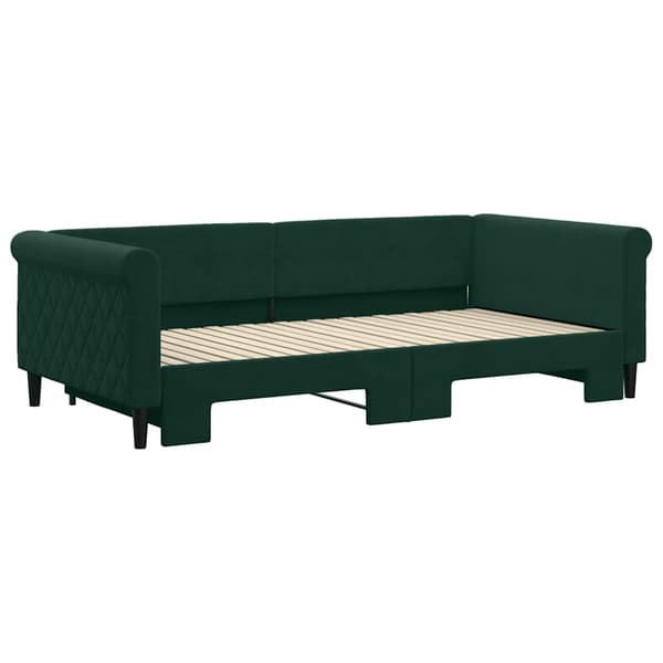 Dagbädd utdragbar mörkgrön 100x200 cm sammet