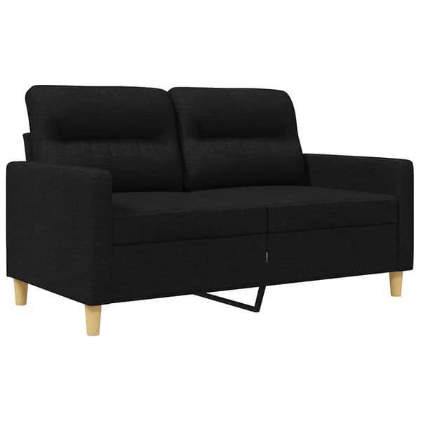 2-sitssoffa ljusgrå Svart 120 cm tyg