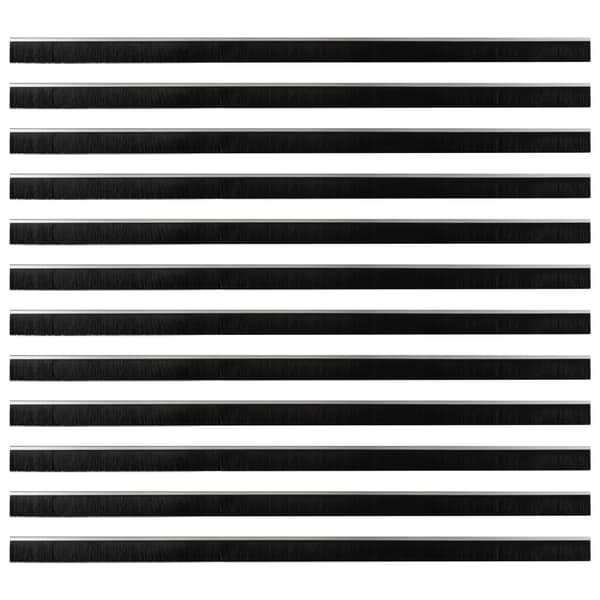 Självhäftande dörrborstlist 12 pcs Silver 100 cm