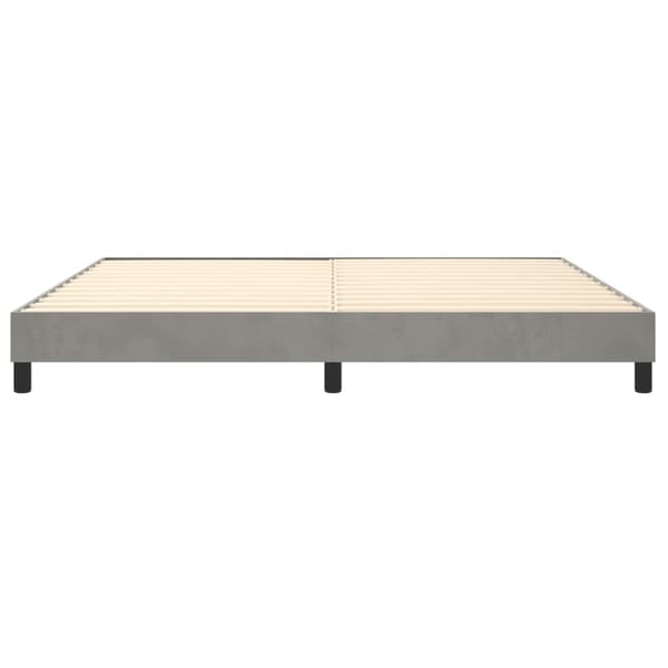 Boxspring-sängram ljusgrå 200x200 cm sammet