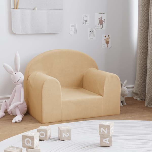 Barnsoffa gräddvit mjuk plysch