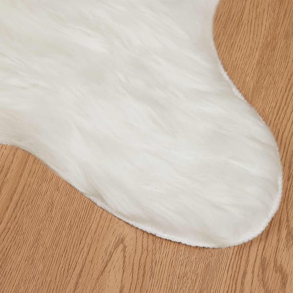 Fuskfäll matta TAFALLA Vit 60 x 90 cm Polyester