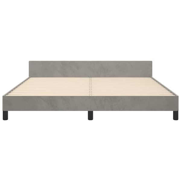 Sängram utan madrass ljusgrå 180x200 cm sammet