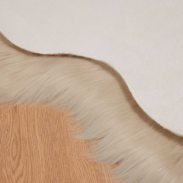 Fuskfäll matta TAFALLA Beige 60 x 90 cm Polyester