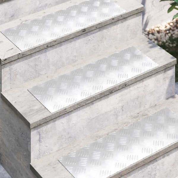 Trappsteg Rektangulär 4 pcs Silver 60 x 20 cm Aluminium