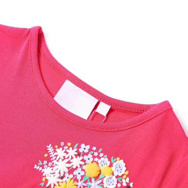 T-shirt för barn stark rosa 116