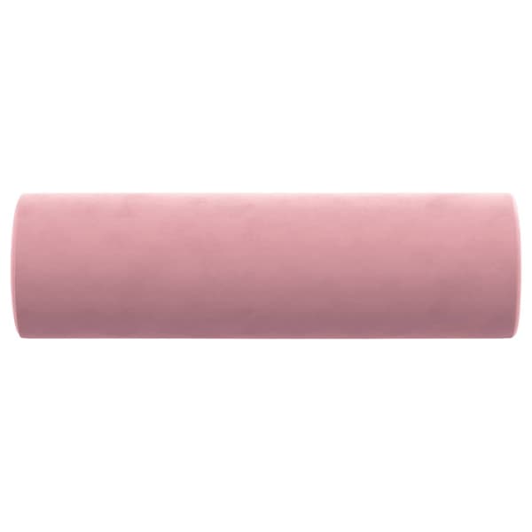 Prydnadskuddar 2 st rosa Ø15x50 cm sammet