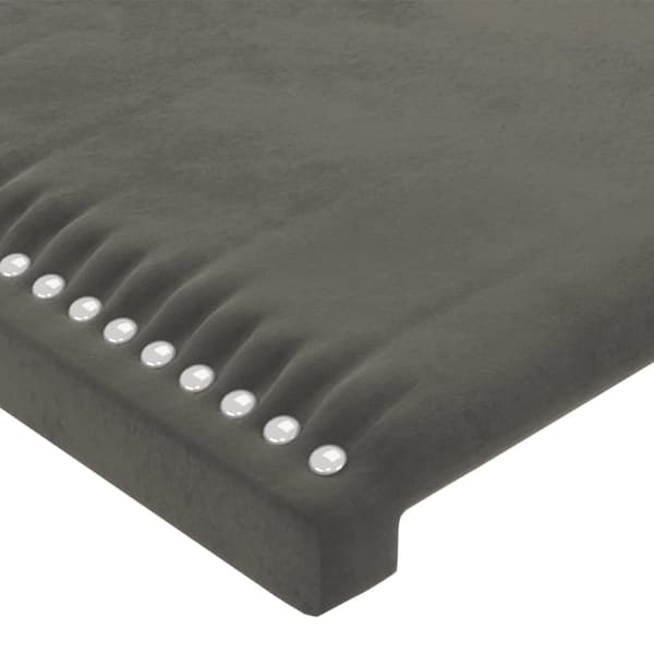 Sänggavel mörkgrå 160x5x118/128 cm sammet