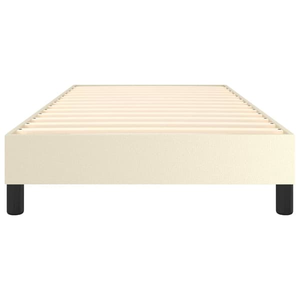 Boxspring-sängram gräddvit 80x200 cm konstläder