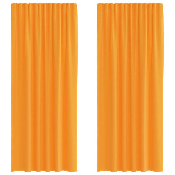 Voile gardiner med stångfickor 2 st orange
