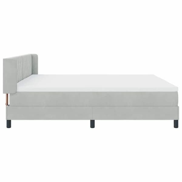 Bäddfjäder med madrass Ljusgrå 200 x 200 cm Polyester